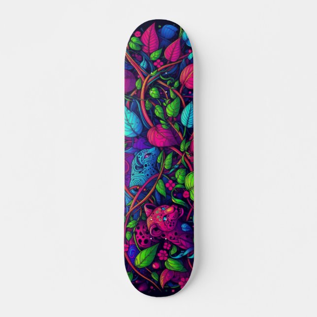 Blacklight Graffiti Mönster Skateboard (Framsida)