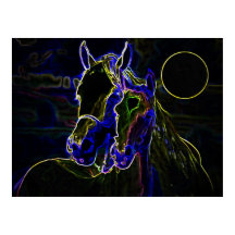 Blacklight Horses Poster Print - Horse Poster