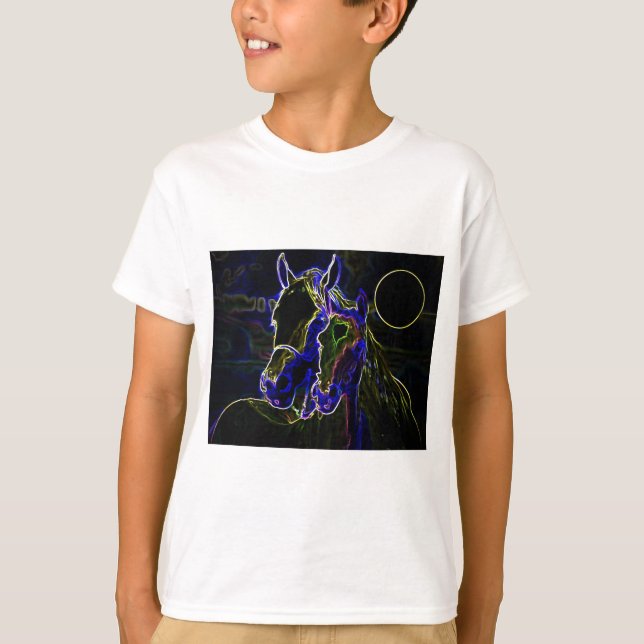 Blacklight Horses T Shirt (Framsida)