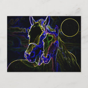 Blacklight Horses Vykort