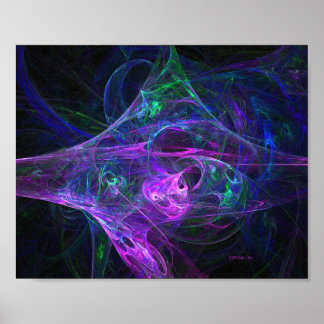 Blacklight Nightmare : Fractal Print Poster