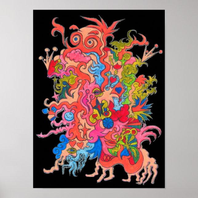 Blacklight Psychedelic Monster Poster (Framsidan)