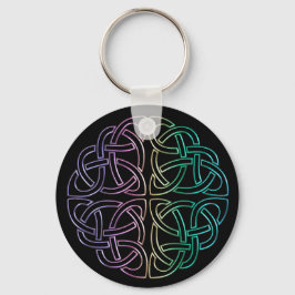 Blacklight Rainbow Celtic Knot Keychain Nyckelring