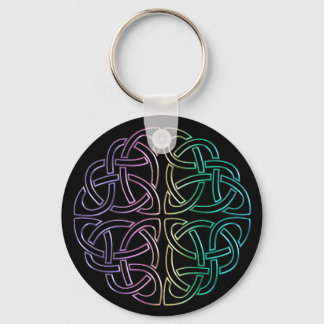 Blacklight Rainbow Celtic Knot Keychain Nyckelring