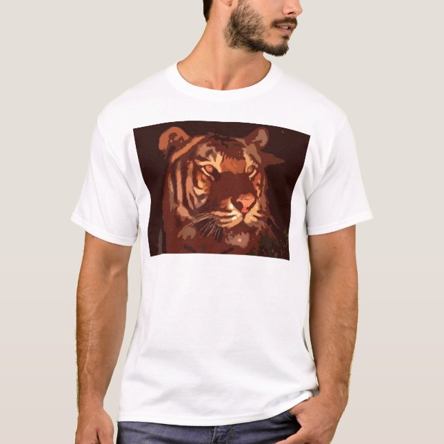 Blacklight Tiger Ansikte Tee Shirt (Framsida)