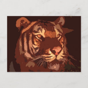 Blacklight Tiger Ansikte Vykort