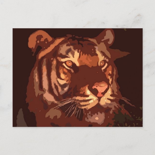 Blacklight Tiger Ansikte Vykort (Framsida)