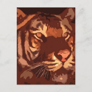 Blacklight Tiger Ansikte Vykort