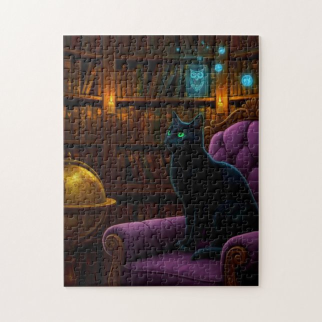 BlacknCat i bibliotek  Pussel (Vertikal)