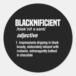 Blacknificent Black History Afro American African Runt Klistermärke
