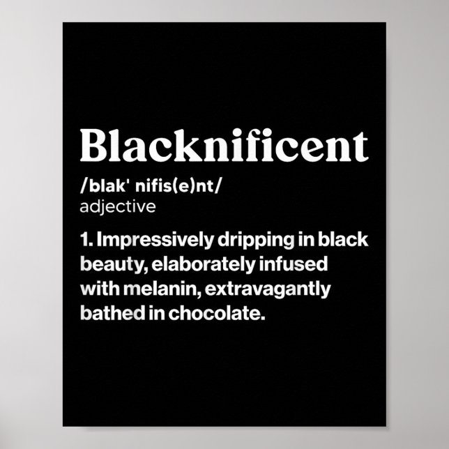 Blacknificent Definition African Black Pride Melan Poster (Framsidan)