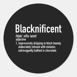 Blacknificent Definition Black History Black Pride Runt Klistermärke