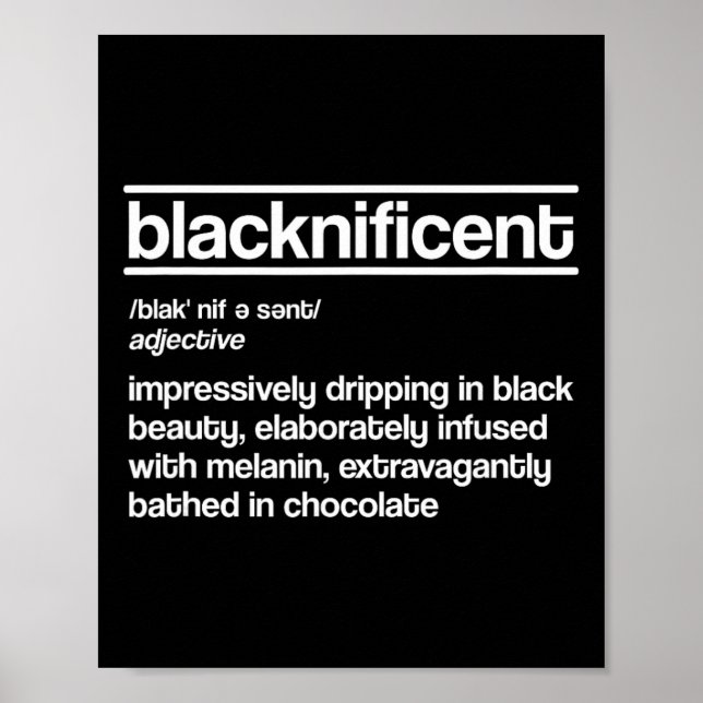 Blacknificent Definition Svart Historia Svart Stol Poster (Framsidan)