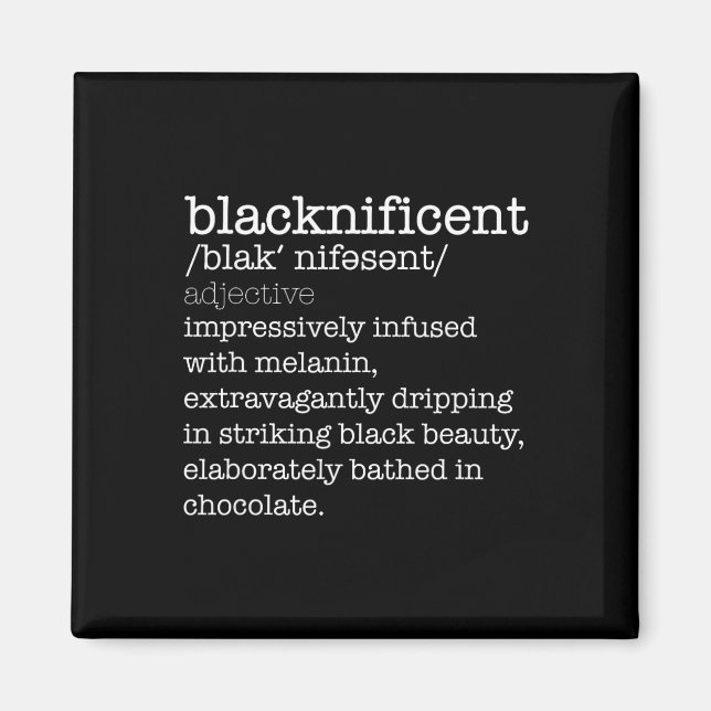Blacknificent Ordbok Svarta Historikens Månad Meme Magnet (Framsidan)
