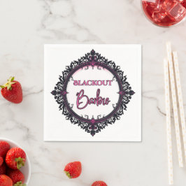 Blackout Barbie Bachelorette Napkins | Gothic Glam Pappersservett