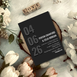 Blackout Date - Minimalist Wedding Invitation Inbjudningar