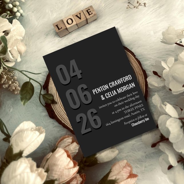 Blackout Date - Minimalist Wedding Invitation Inbjudningar (Skapare uppladdad)