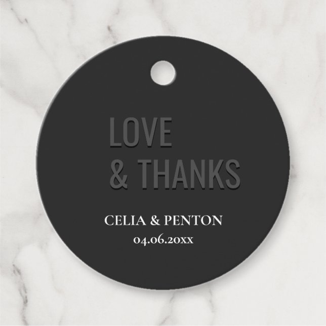 Blackout Minimalist Modern Wedding  Gåvor Etiketter (Framsida)