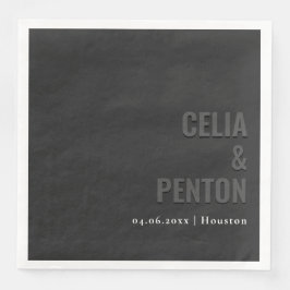 Blackout Minimalist Modern Wedding Napkin Pappersservett