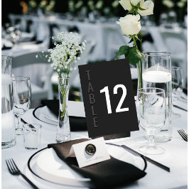 Blackout Minimalist Modern Wedding Table Card Bordsnummer
