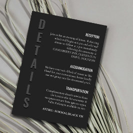 Blackout Minimalist Wedding Tilläggskort