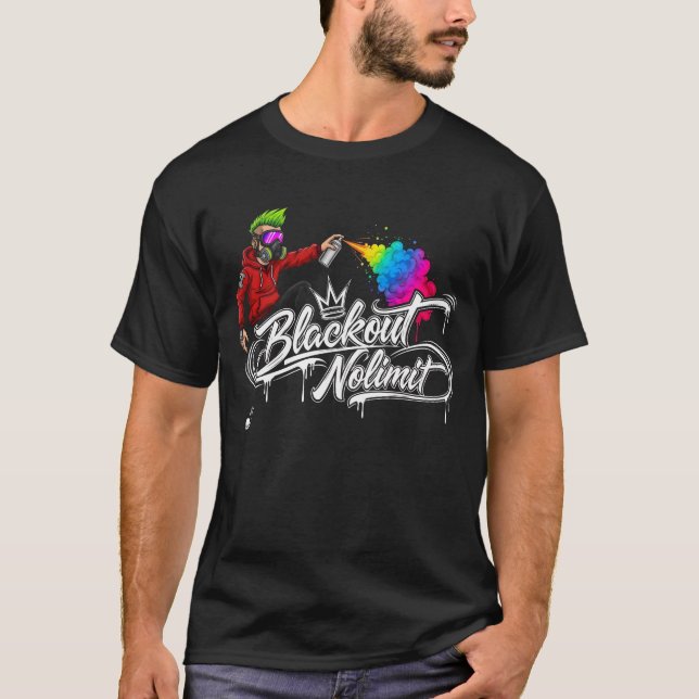 Blackout No Limit Graffiti Art T-Shirt – Urban Str (Framsida)