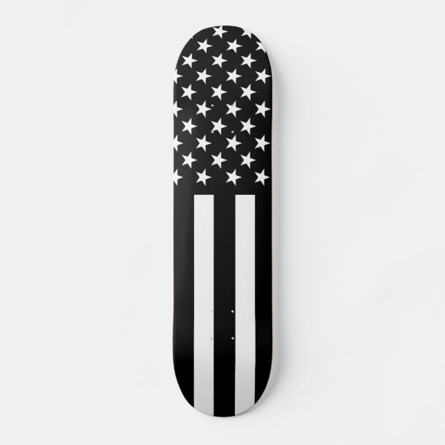 Blackoutamerikanska flaggan mini skateboard bräda 18,7 cm (Framsida)