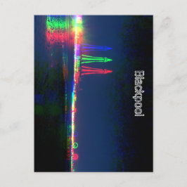 Blackpool Beach Ljus på Natten. Vykort