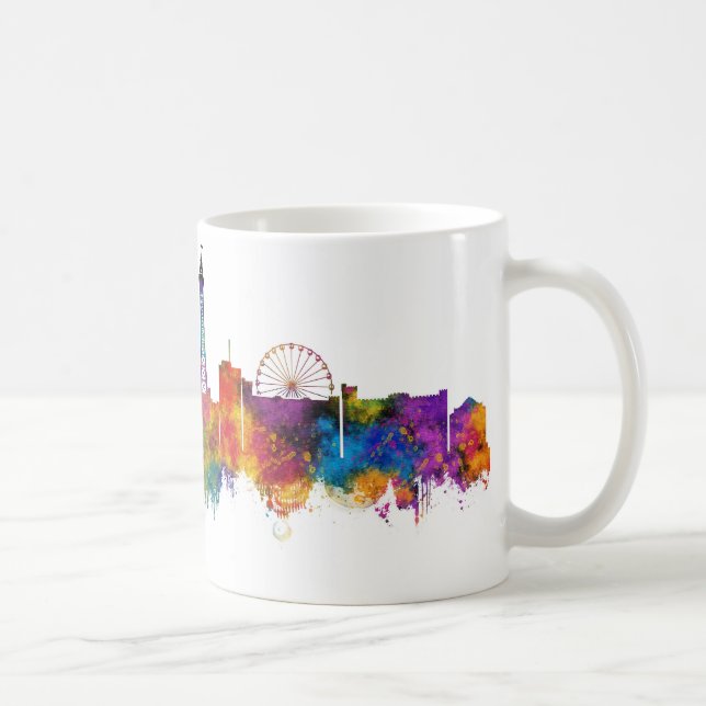Blackpool England Siluett Kaffemugg (Höger)