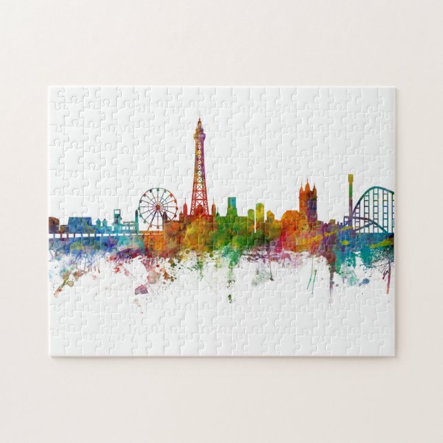 Blackpool England Skyline Pussel (Horisontell)