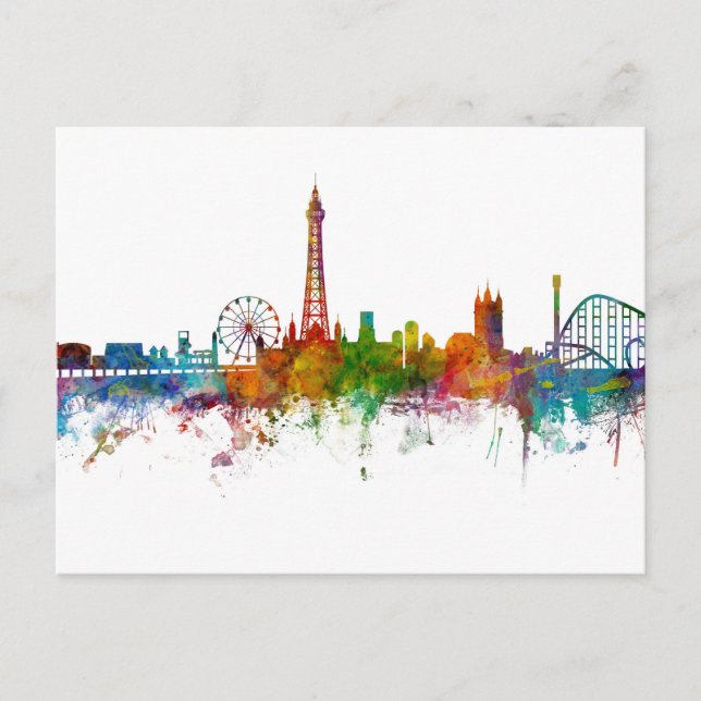 Blackpool England Skyline Vykort (Framsida)