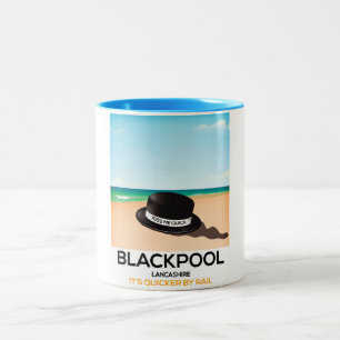 Blackpool "kyss mig fort" hatt reseruta affisch Två-Tonad mugg