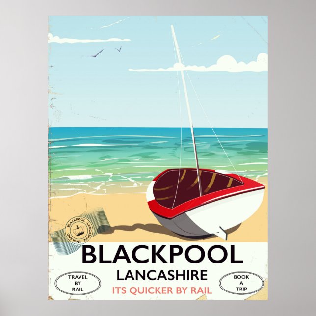Blackpool,lancashire, järnväg poster (Framsidan)