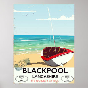 Blackpool,lancashire, järnväg poster