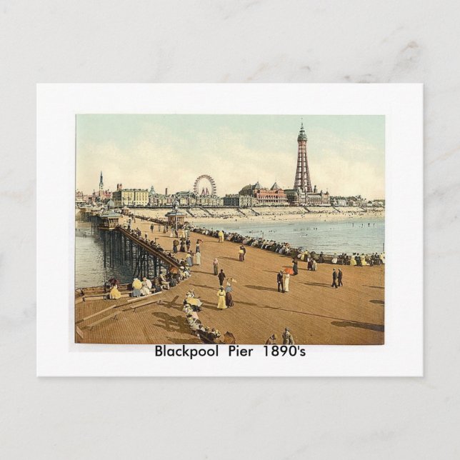 Blackpool Pier 1890 s Vykort (Framsida)