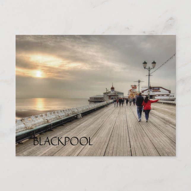 Blackpool Pier English Seaside Resort Vykort (Framsida)