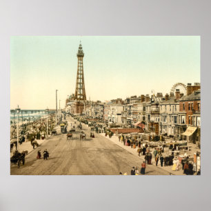 Blackpool promenad, Lancashire, England Poster