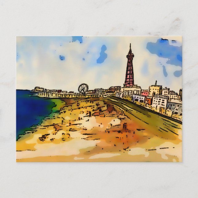 Blackpool Seaside Lancashire  Vykort (Framsida)