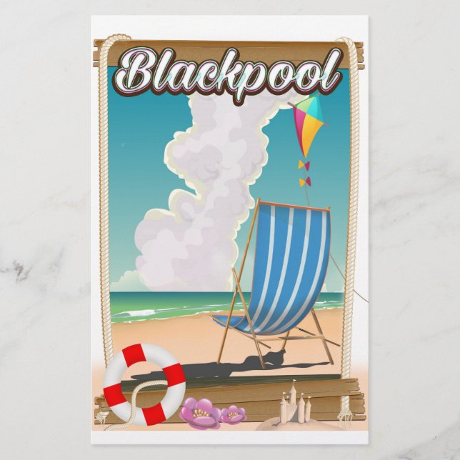 Blackpool strand sjöresor affisch brevpapper (Framsida)