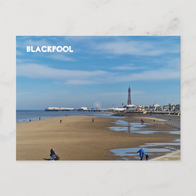 Blackpool Strand Vykort (Framsida)