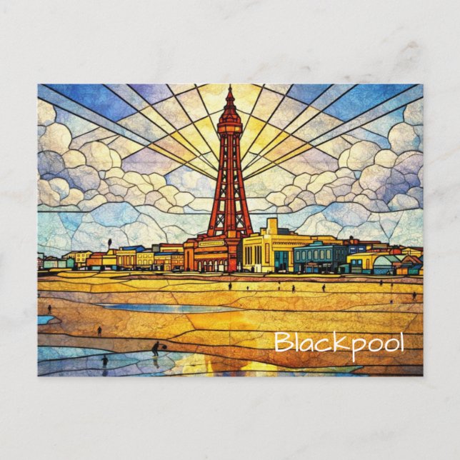 Blackpool Strand Vykort (Framsida)