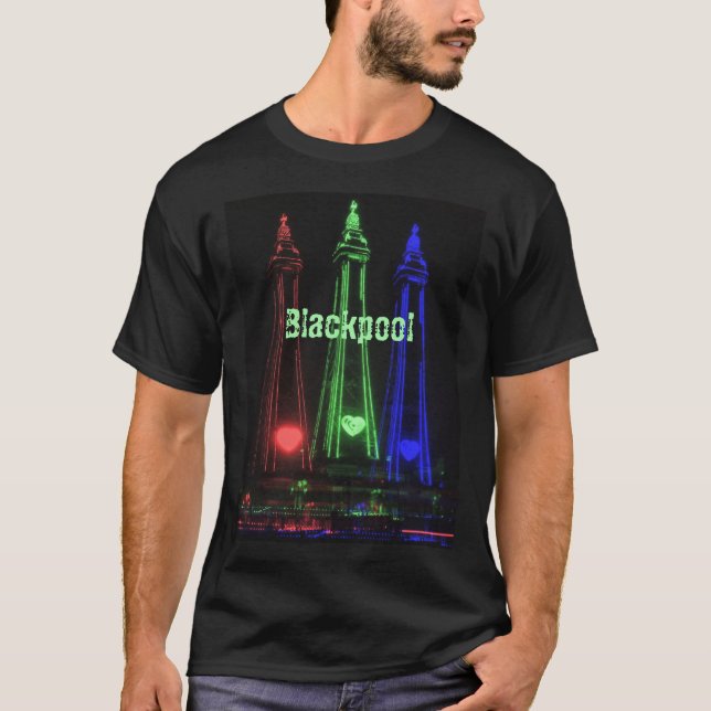 Blackpool Torn Benice Night Ljus, Red, Grönt T Shirt (Framsida)