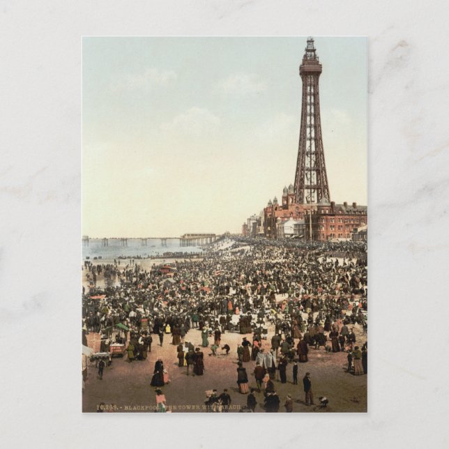 Blackpool Torn, Lancashire, England, c.1895 Vykort (Framsida)