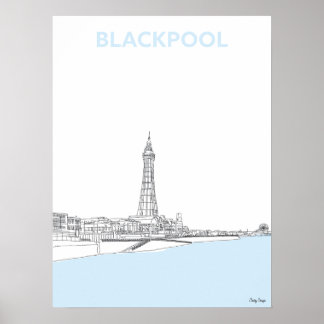 Blackpool Torn, Original Line Art-utskrift Poster