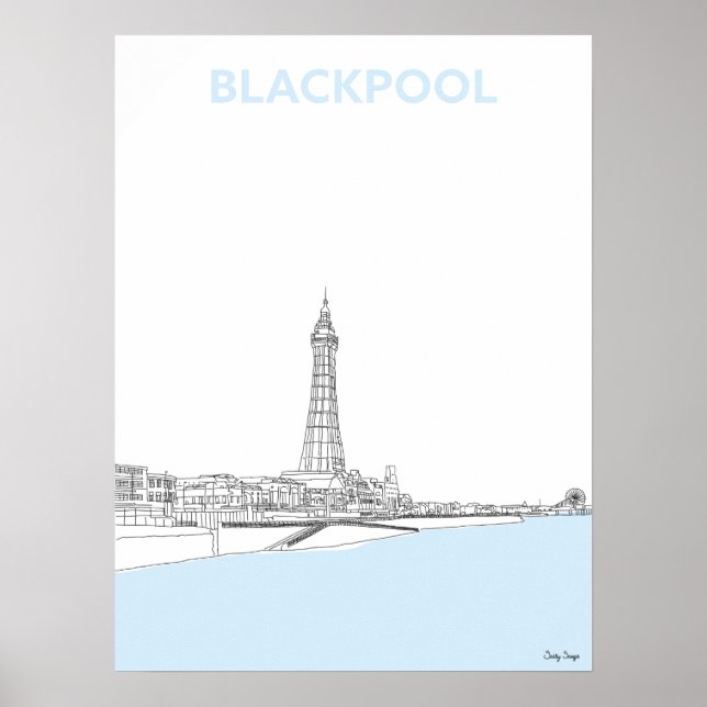 Blackpool Torn, Original Line Art-utskrift Poster (Framsidan)
