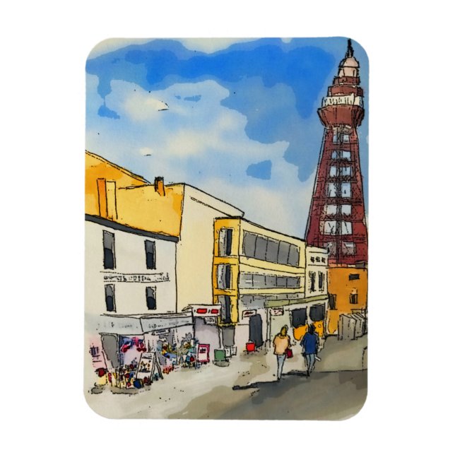 Blackpool Torn Seaside Magnet (Vertikal)