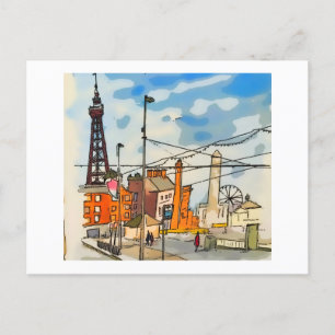 Blackpool Torn Seaside Vykort