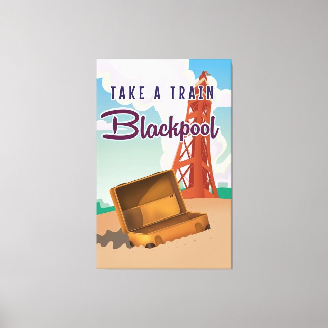 Blackpool vintage reseaffisch canvastryck (Framsida)