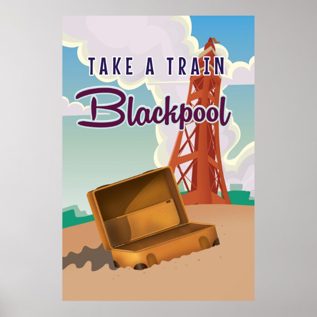 Blackpool vintage reseposter poster (Framsidan)