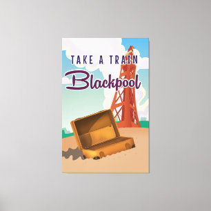 Blackpool vintage resor poster canvastryck